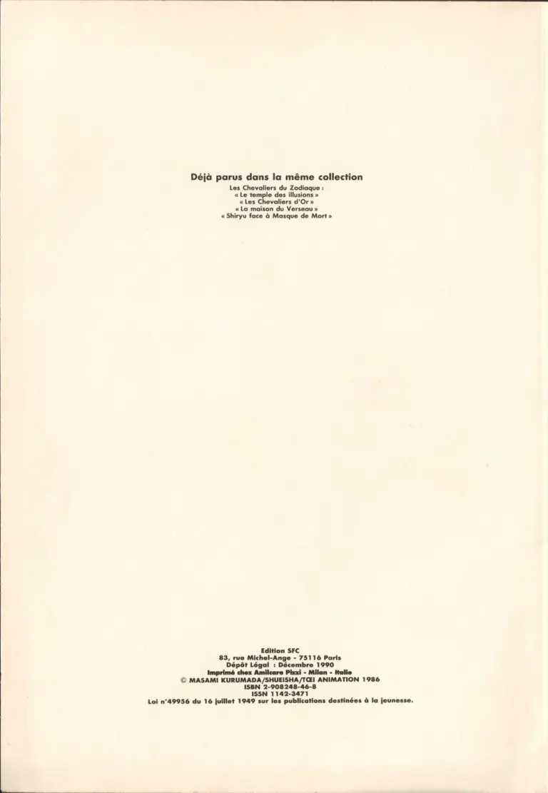 anime comics – album bd sfc 5 01